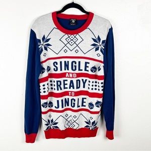 WALNUT & 39TH “Single And Ready To Jingle” Graphic Long Sleeves Sweater Medium